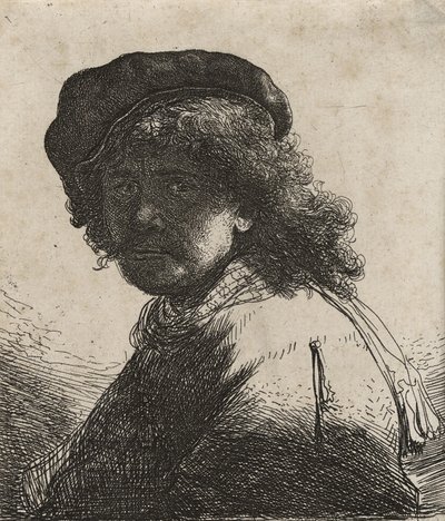 Rembrandt avec un bonnet et une écharpe - Rembrandt van Rijn